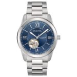 Orologio Bulova Blu Automatico Open Heart Bianco Uomo 96A281
