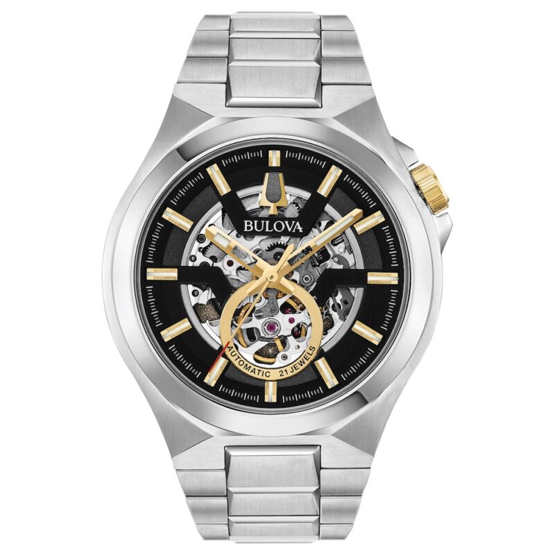 Orologio bulova uomo collezione maquine quadrante scheletrato automatico 96A224