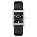 Orologio Bulova Classic Rectangle in Pelle Nero Uomo 96B445