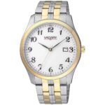 Orologio Solo Tempo Bicolore con Numeri Quadrante Bianco Vagary By Citizen