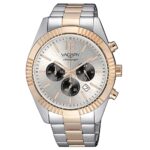 Orologio Crono Bianco Bicolore Dorato Timeless Uomo Vagary By Citizen