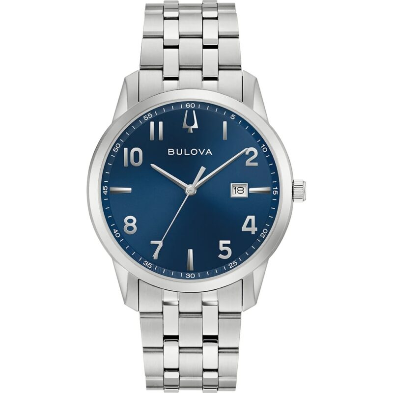 Orologio solo tempoi blu con numeri bulova 96B475