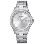 Orologio Solo Tempo Quadrante Silver con Cristalli Donna Timeless Lady Vagary By Citizen