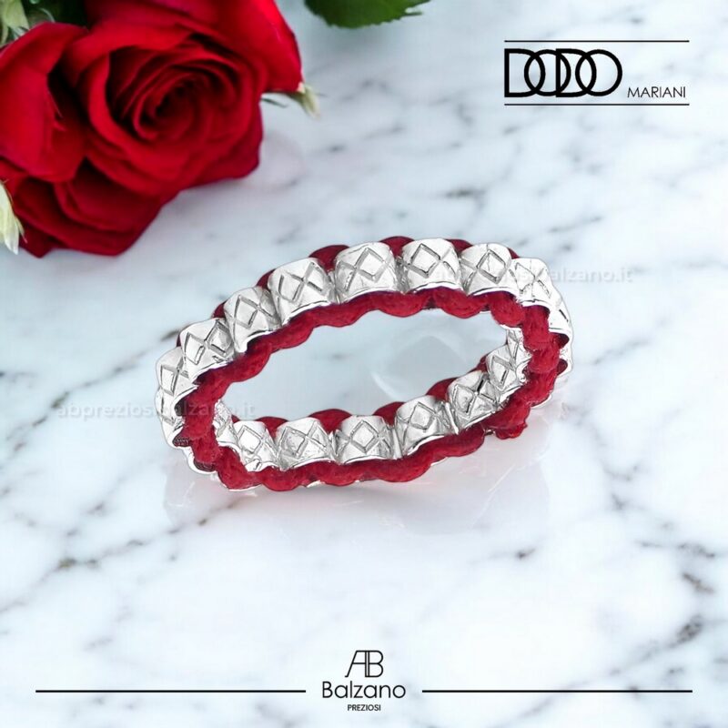 anello dodo mariani in argento 925 prezzo donna con pigne small e cordino cerato ab preziosi balzano