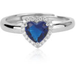 Anello con Cuore Blu Donna Mabina