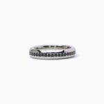 Anello Fascia Girodito con Zirconi Neri Uomo Mabina