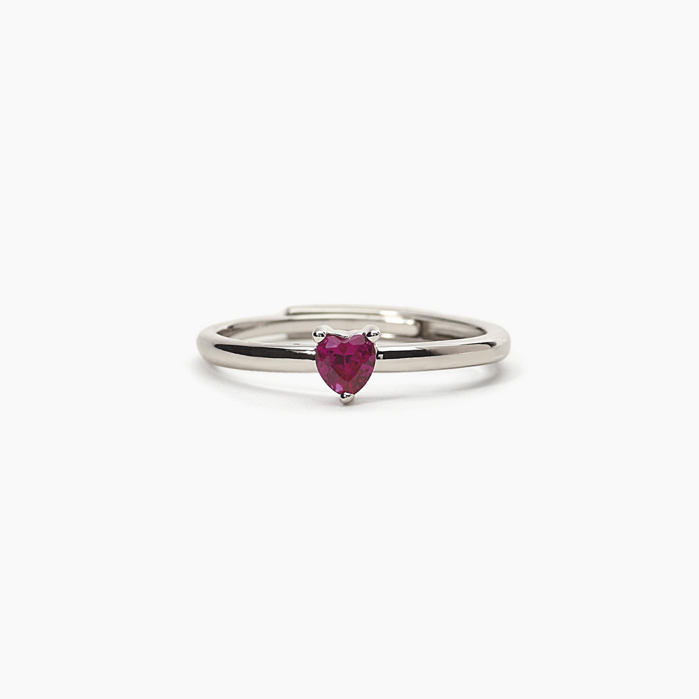 anello-mabina-donna-con-zircone-viola-a-cuore-523231.bmp Anello Regolabile con Cuore Piccolo Rosso in Argento Donna Mabina - immagine 1