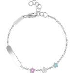 Bracciale con Fiori e Piastrina Bimba Mabina