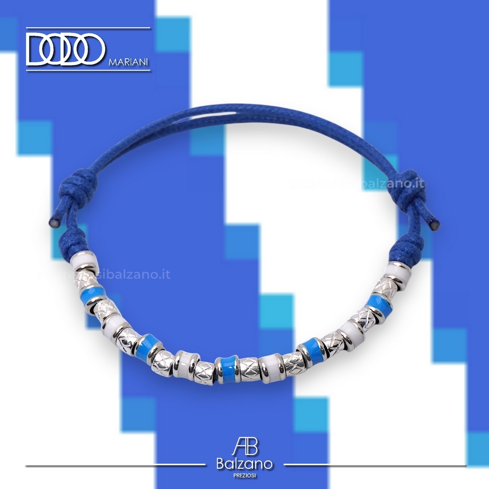 bracciale-bianco-azzurro-in-cordino-cerato-e-pigne-in-argento-925-dodo-mariani-passione-calcio-ab-preziosi-balzano.jpg Bracciale BIANCO BLU in Cordino Cerato e Pigne in Argento 925 Dodo Mariani - immagine 1