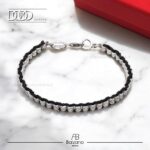 Bracciale Dodo Mariani in Argento 925 con pigne small e cordino cerato