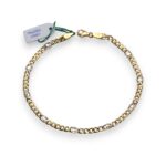 Bracciale Oro 18Kt  Bicolore Maglia Groumette Alternata Uomo