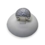 Anello Oro Bianco 18kt Fascia in Pavè Donna