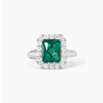 Anello Regolabile in Smeraldo Sintetico Princess e Zirconi Donna Mabina