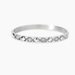 Bracciale Rigido in Acciaio Matelassè con Zirconi Donna Kidult