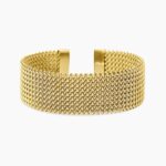 Bracciale Cuff in Acciaio Dorato Maglia Mesh Donna Kidult