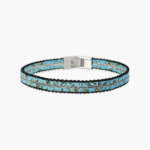 Bracciale in Acciaio e Cordino con Turchese Sintetico Uomo Kidult