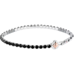 Bracciale Tennis con Pietre Nere e Rosa dei Venti Rosè Uomo Sector