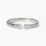 Bracciale Tubogas in Acciaio con Estremi in Cristalli Bianchi Donna Kidult