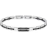 Bracciale Acciaio e Ceramica Nera e Diamanti Uomo Sector