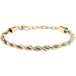 Bracciale in Acciaio Dorato Maglia Corda Grande 6mm Uomo Sector