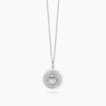 Collana con Ciondolo Sacro Cuore con Contorno in Zirconi Donna Mabina