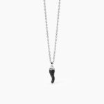Collana in Argento Corno in Zirconi Neri Uomo Mabina