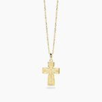 Collana in Argento Dorato Croce Ortodossa Uomo Mabina