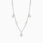 Collana con Perle e Cuori Pendenti in Zirconi Donna Mabina