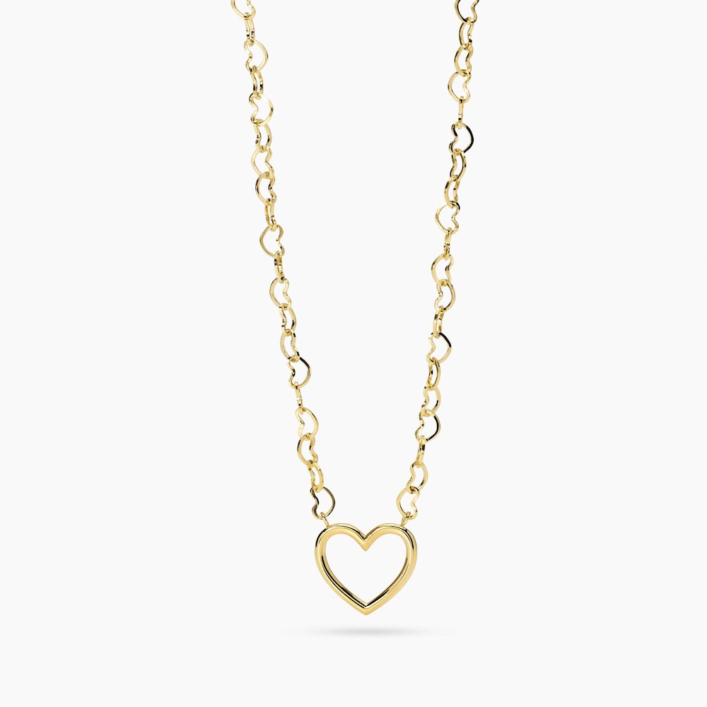 Girocollo-maglia-forma-cuore-con-ciondolo-cuore-centrale-in-acciaio-dorati-kidult-851119.jpg Collana in Acciaio Dorata Maglia Cuore con Cuore Donna Kidult - immagine 1