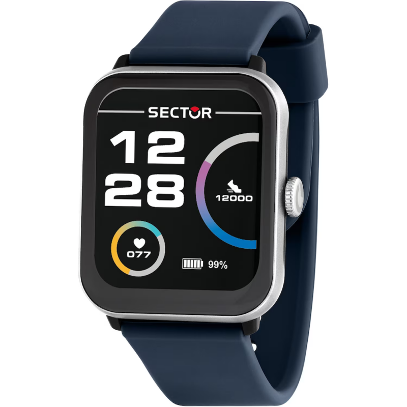 Smartwatch uomo economico blu con cinturino in silicone firmato sector idea regalo per lui R3251303004