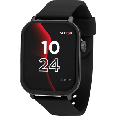Smartwatch uomo nero con cinturino in silicone firmato sector idea regalo per lui R3251552001
